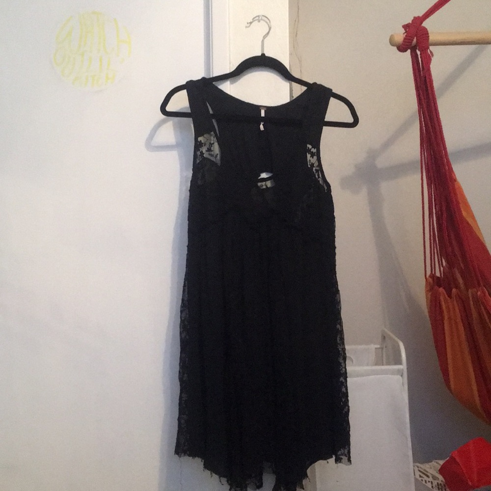 Black lace free people dress